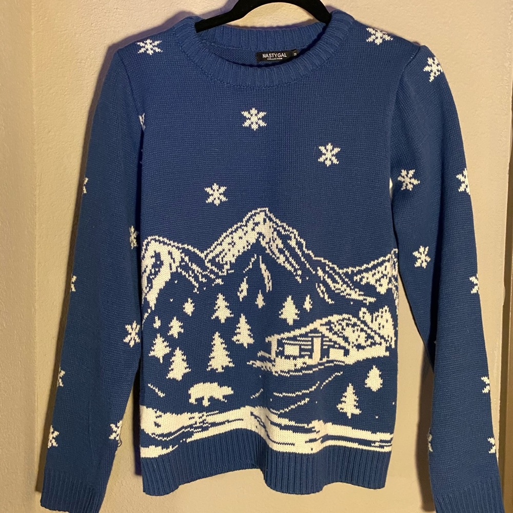 Blue holiday sweater